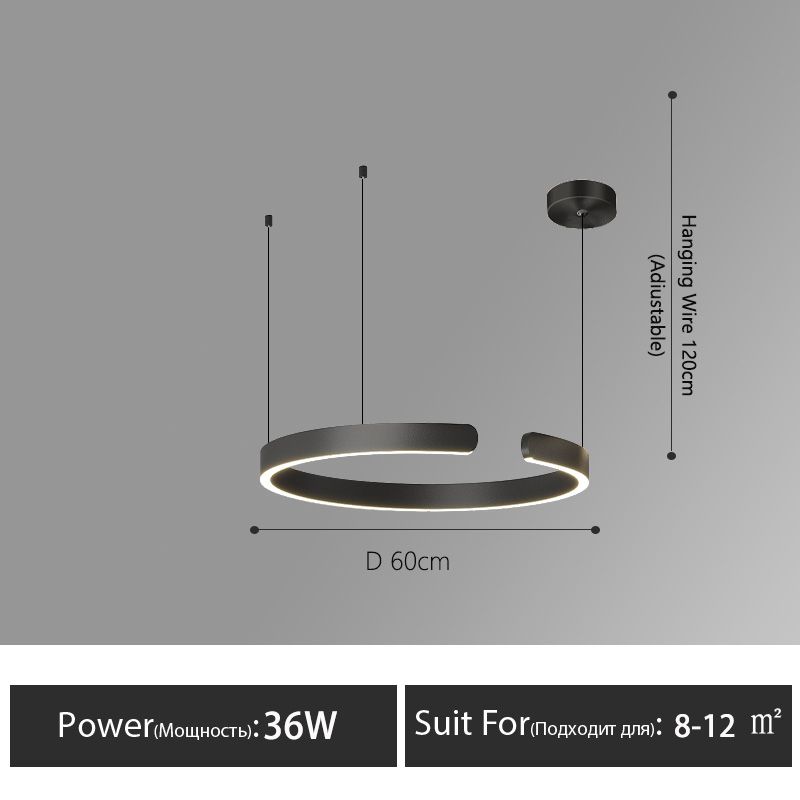 Schwarz 60 cm warmes Weiß (3000k)