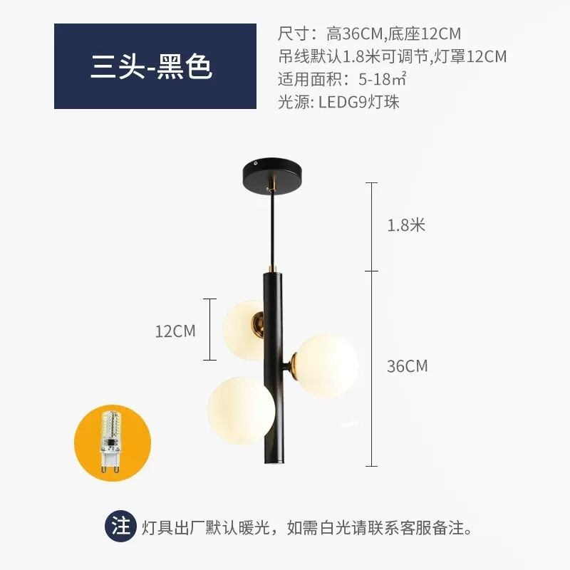 3 hoofd - zwart standaard warm licht