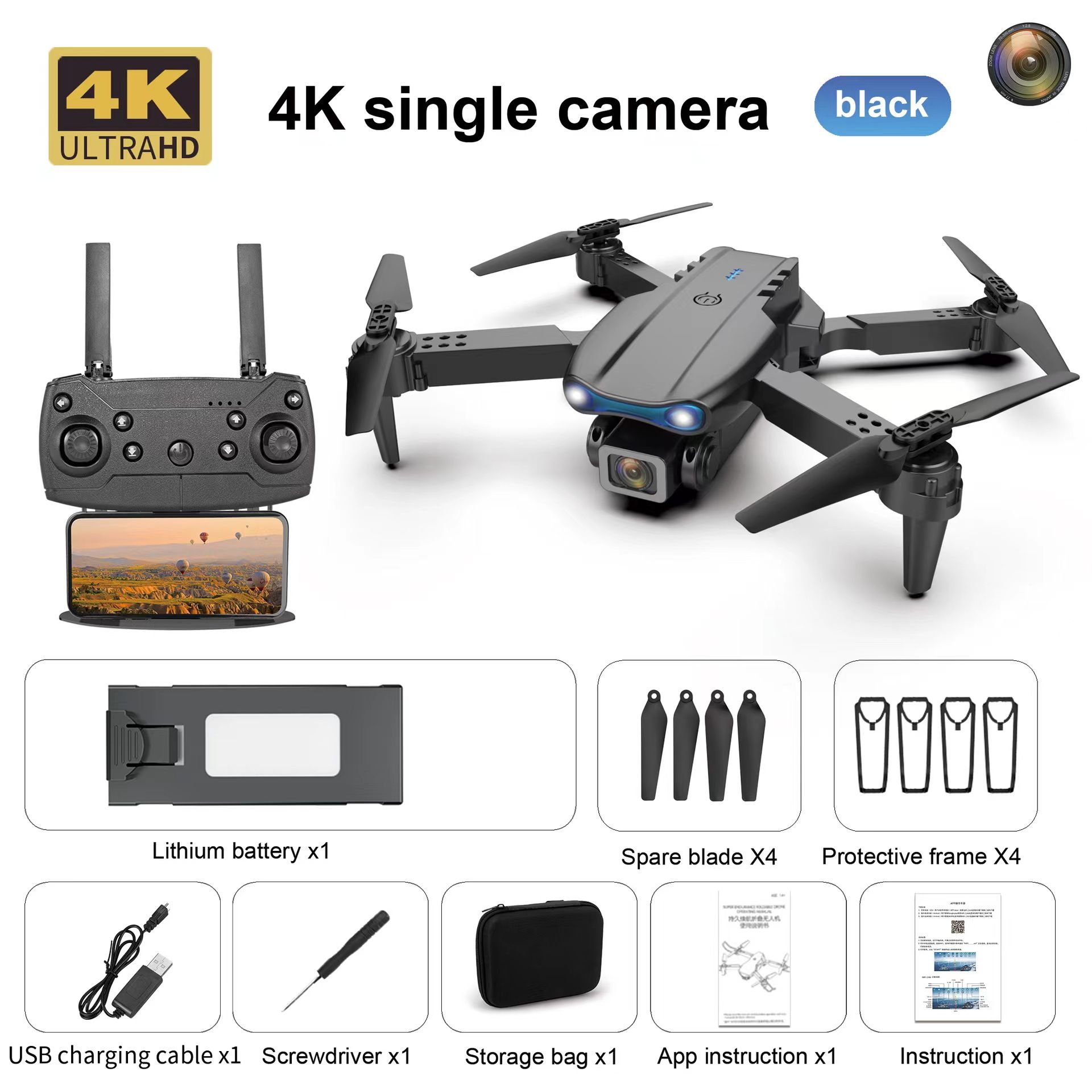 Black 4K Single Camera 1B