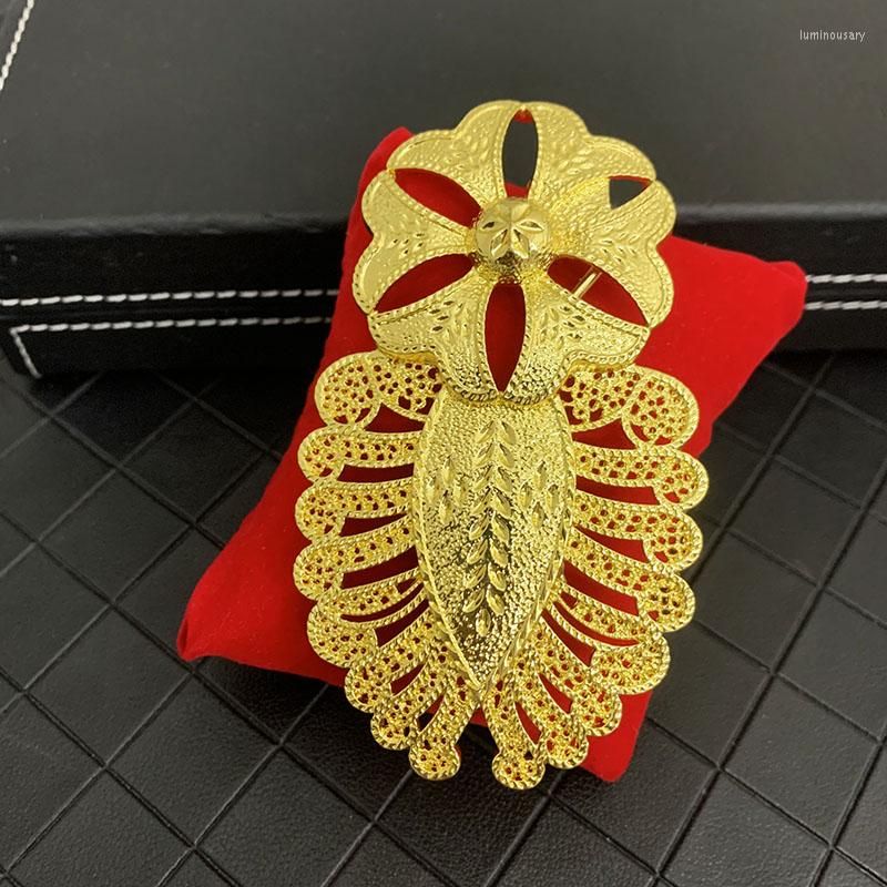 Luxury Algerian Bridal Brooch With Gold Openwork Floral Hijab Pin Arabian  Ladies Wedding Earrings Jhumkas And Gift From Luminousary, $10.92