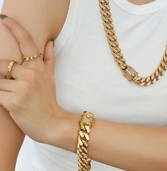 Gold Bracelet 21cm-Trendy