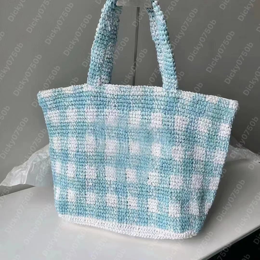 Blue Checked Tote