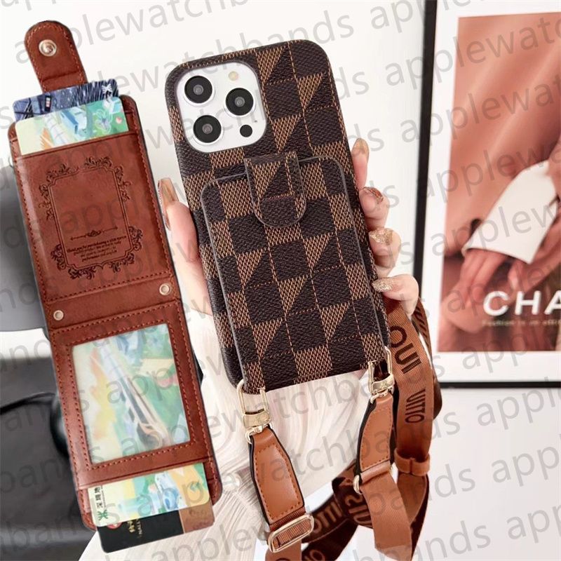 IPhone Case Designer Crossbody Wallet Phone Case For Apple Iphone 15 14 Pro  Max 13 12 11 14promax 13promax XR XS XSMAX 7 8 Luxury Lanyard Handbag  Mobile Cover Card Holder From Applewatchbands, $2.11