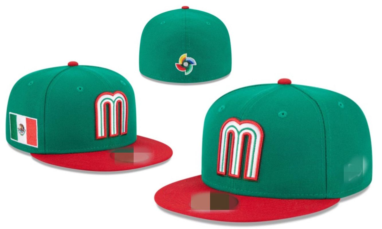 New Design Mexico Fitted Cap Geek With Letter M Design For Men And Women Hip Hop Size Baseball