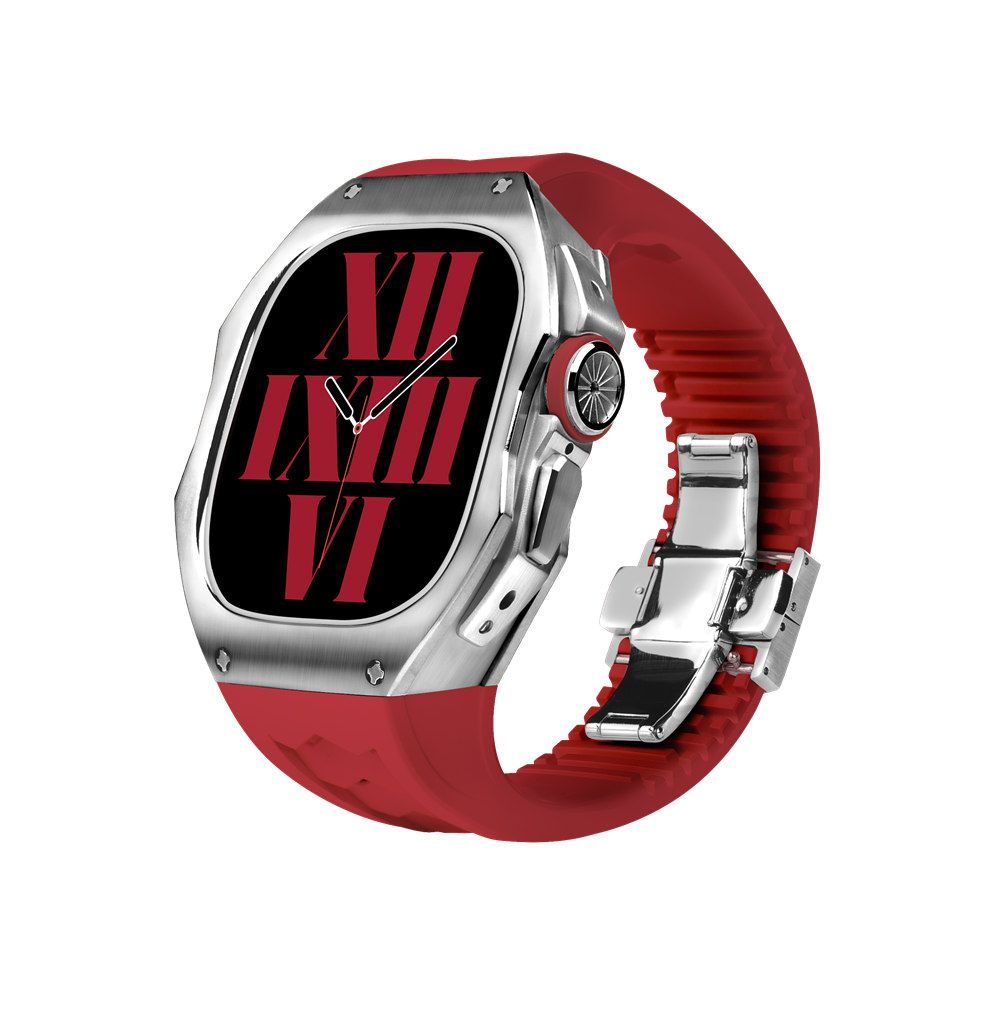 Silver/Silver Case+Red Band