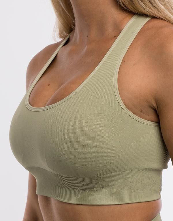 khaki green bra