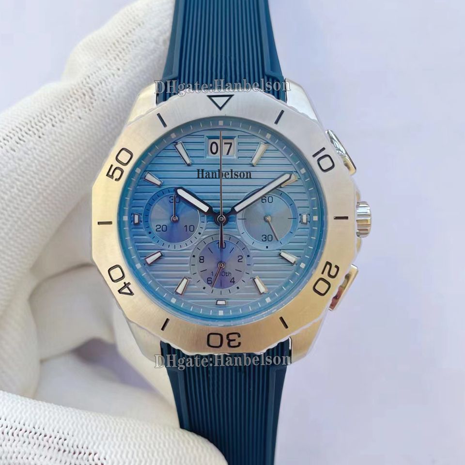 6.Light blue dial rubber strap