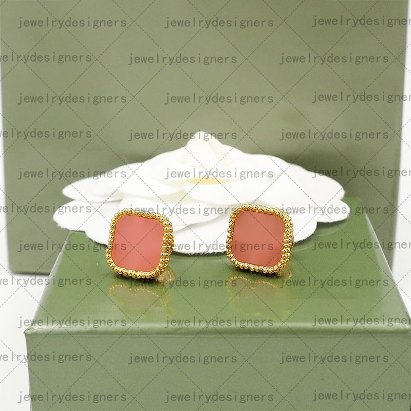 gold pink earring