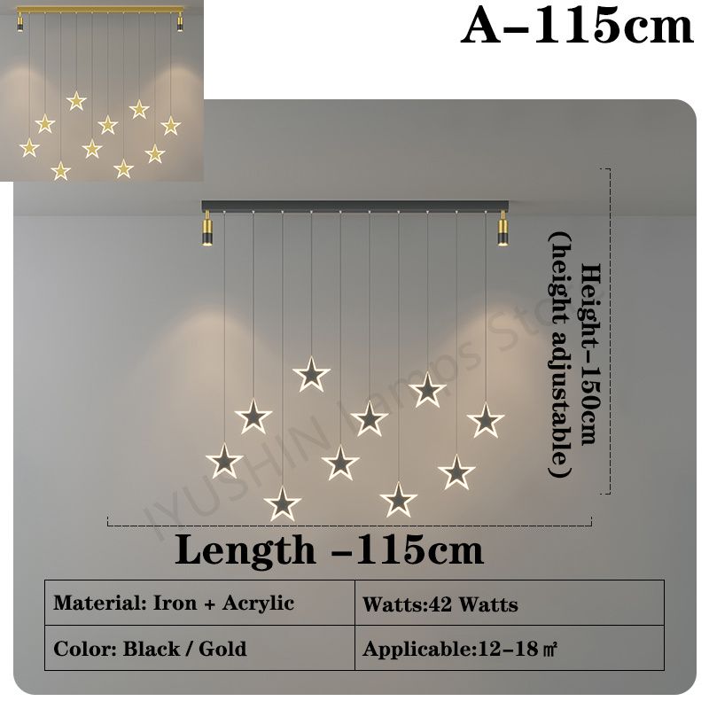 A-115 cm svart lampa kropp naturligt ljus