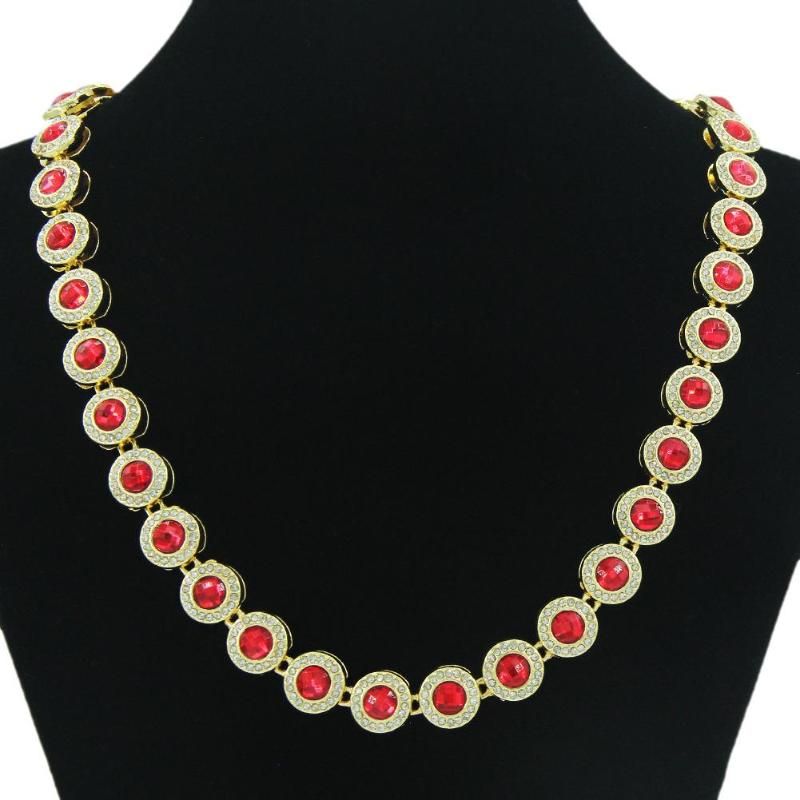 gold red necklace 14inch