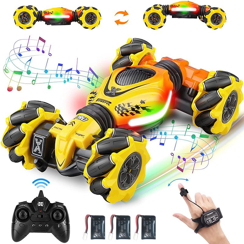 2023 Nouvelle voiture télécommandée Rc Stunt Car Toys Télécommande Voiture  Pour Adultes, 4WD 2.4GHz Voiture Rc Contrôlée à la Main avec Musique  Légère, Détection de Gestes Rc St