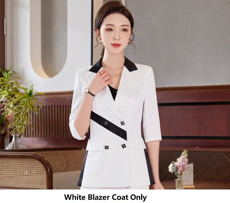 Weißer Blazer-Mantel