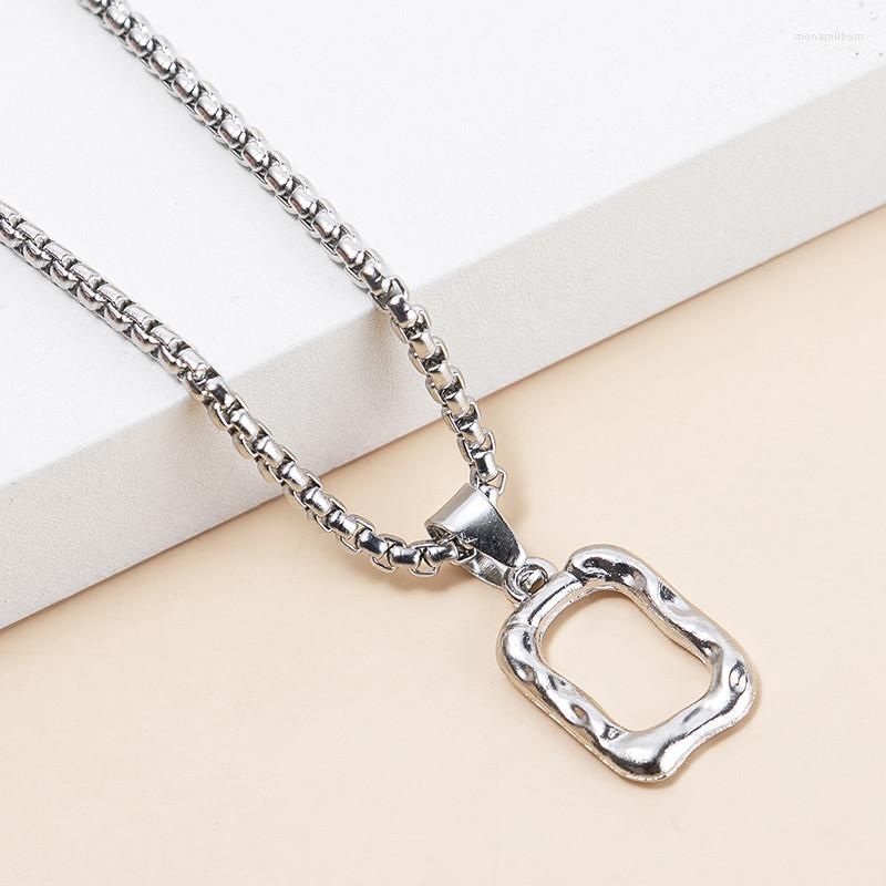 Irregular Hollow Square Square Pendant Necklace For Men And Women  Fashionable Silver Alloy Box Chain Jewelry Gift From Monamilburn, $10.75