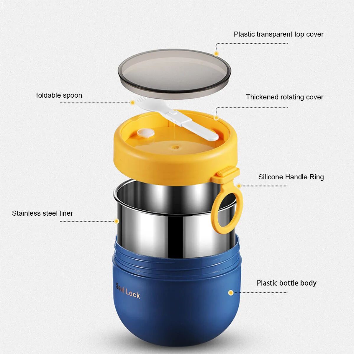 Stainless Steel Insulated Lunch Box Food Container Soup Vacuum Thermos For  Kids