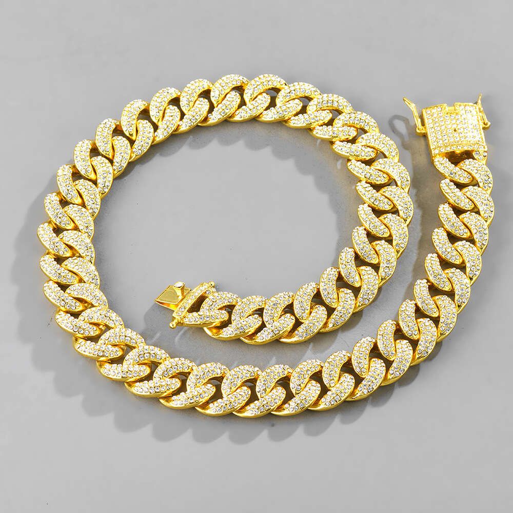 Gold 19mm Cuban Chain-Bracelet 8inch (