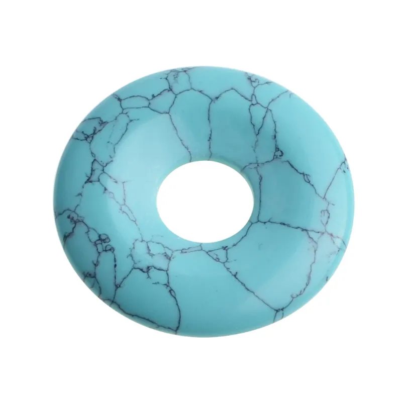 18 Black Cord 1.2Inch Donut Turquoise