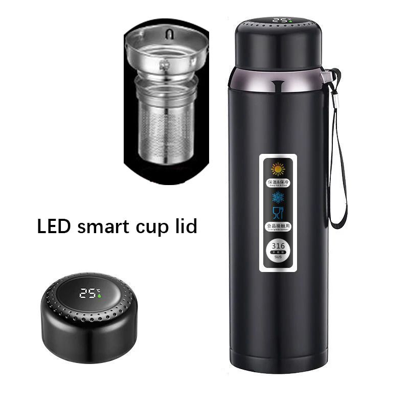 Tasse intelligente LED noire-1500ml