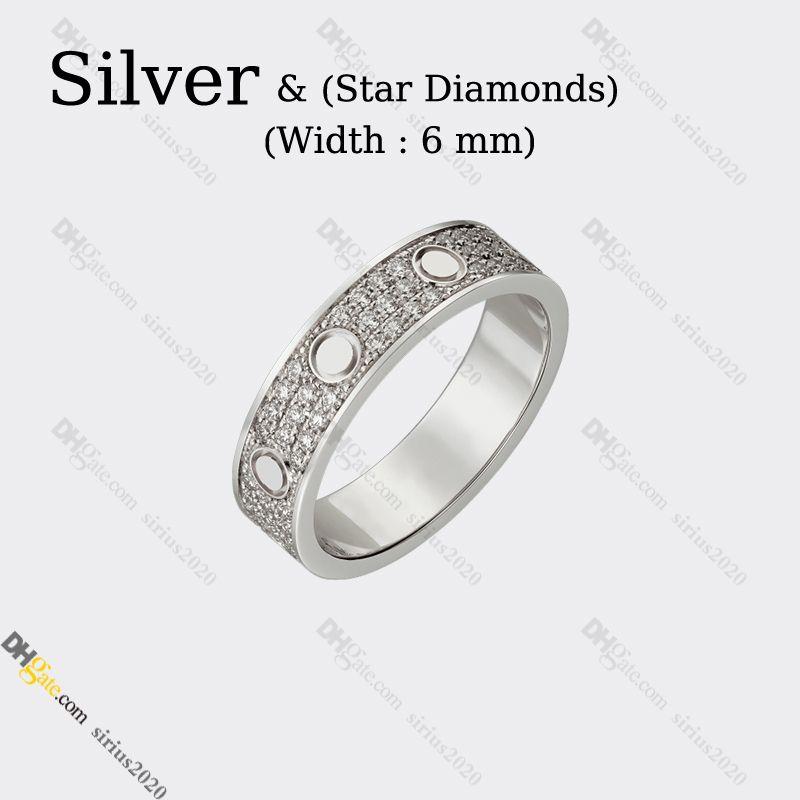 Zilver (6 mm) -star diamant
