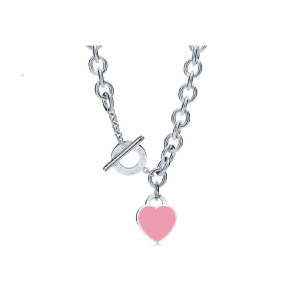 Ot Gesp Roze Emaille Ketting-925 Sil