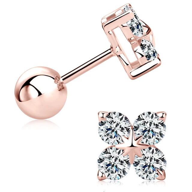 Or rose 1 paire-0,4ct et 0,4ct