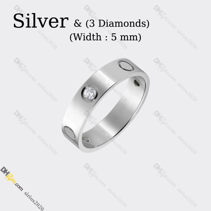#5-Silver (5mm) -3 diamanter