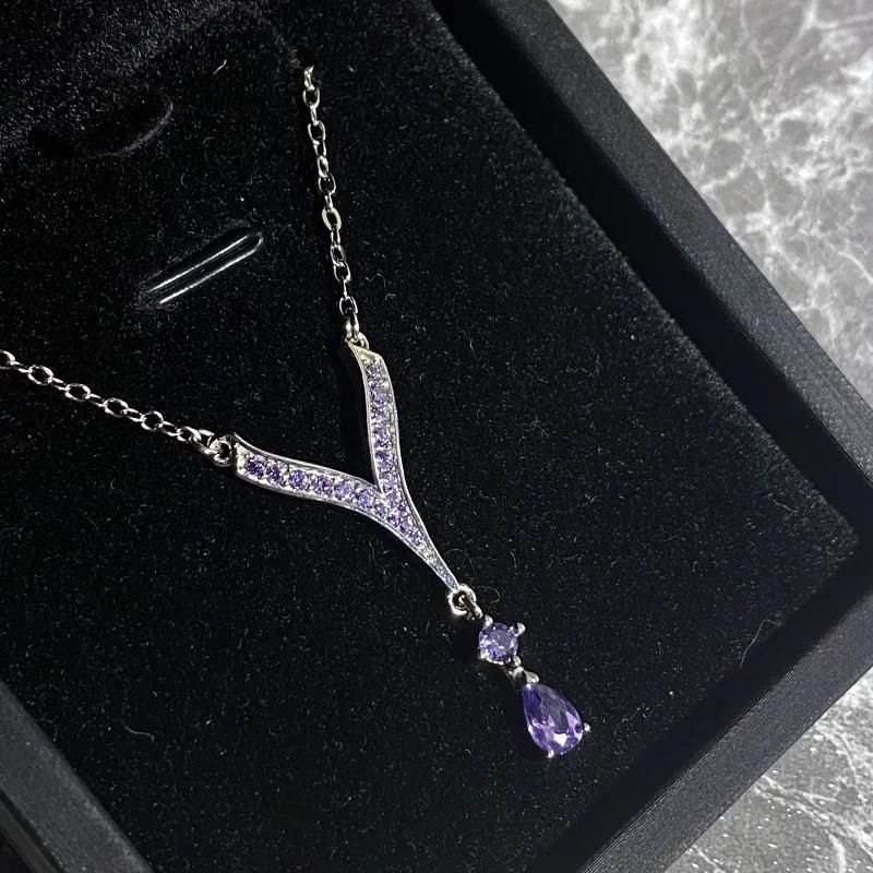 45cmの紫色のネックレス