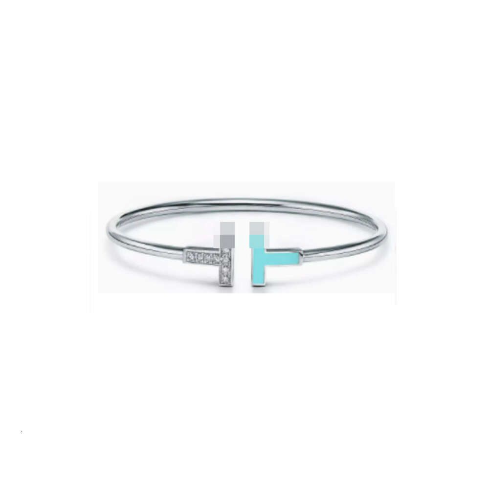 Plata con Diamante Azul Doble t