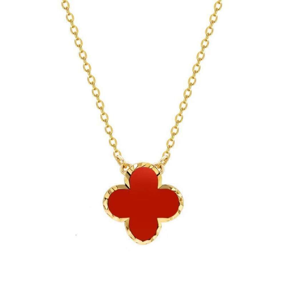 Halsband - Single Flower Style - Röd