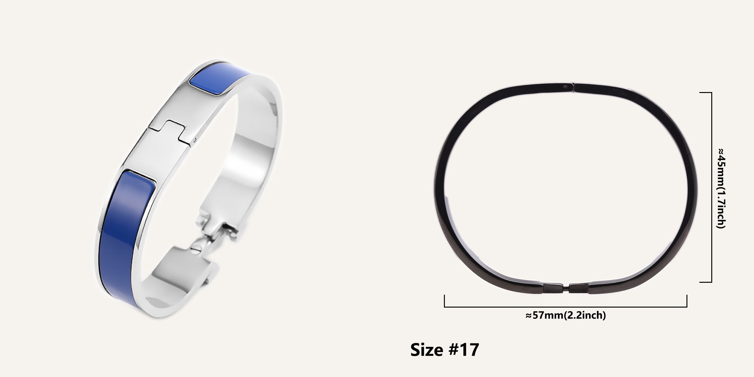 Bracelet Argent Bleu Foncé 17