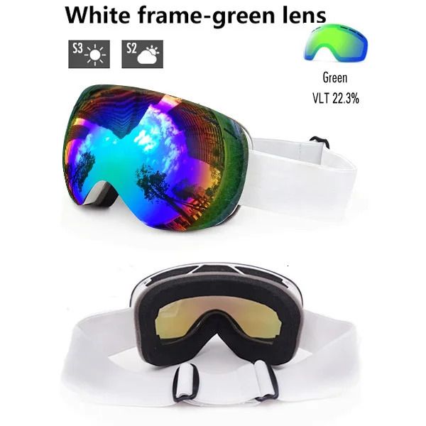 white - green lens