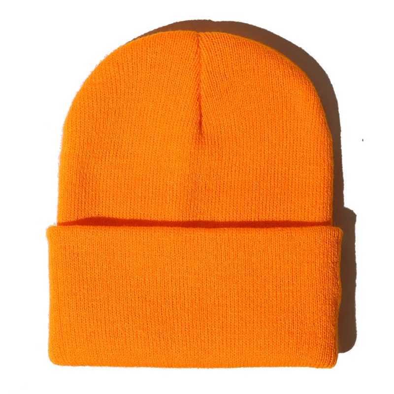 Flash orange beanie-fri storlek (55-60 cm)