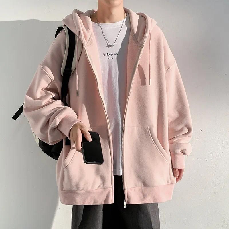 Roze hoodie met rits