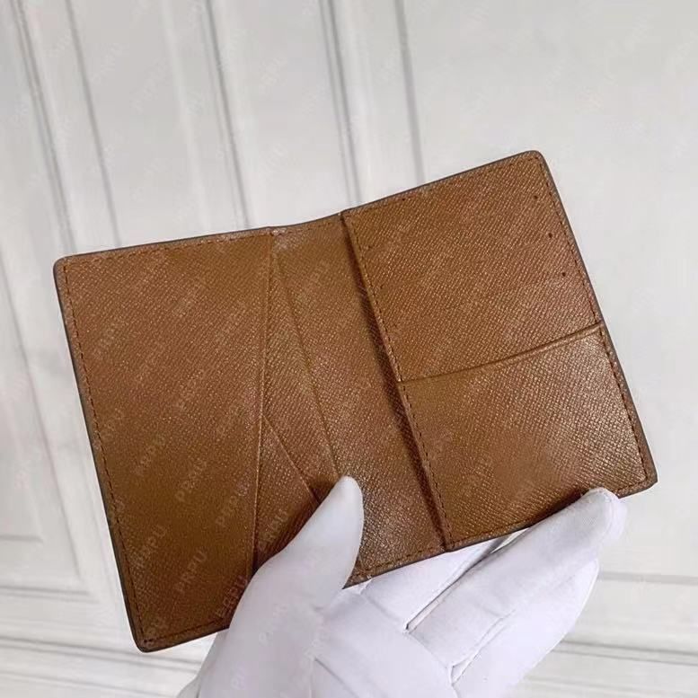 porte-cartes pliable à fleurs marron