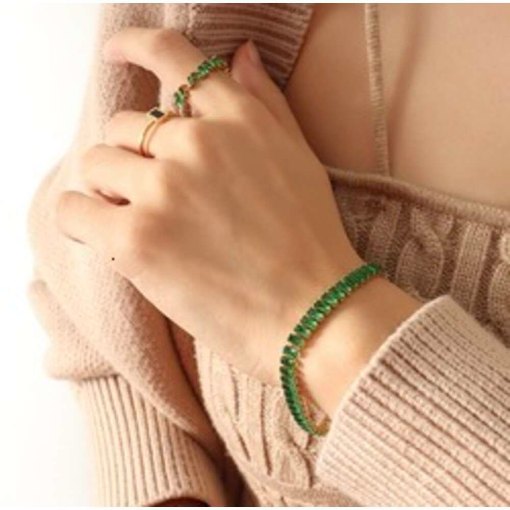 Bracelet Green Stone-Necklace 36cm
