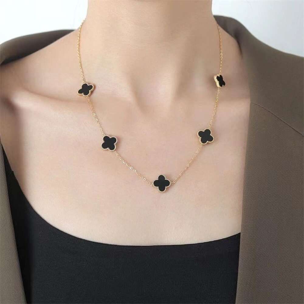 Collier Double Face Noir Or 326