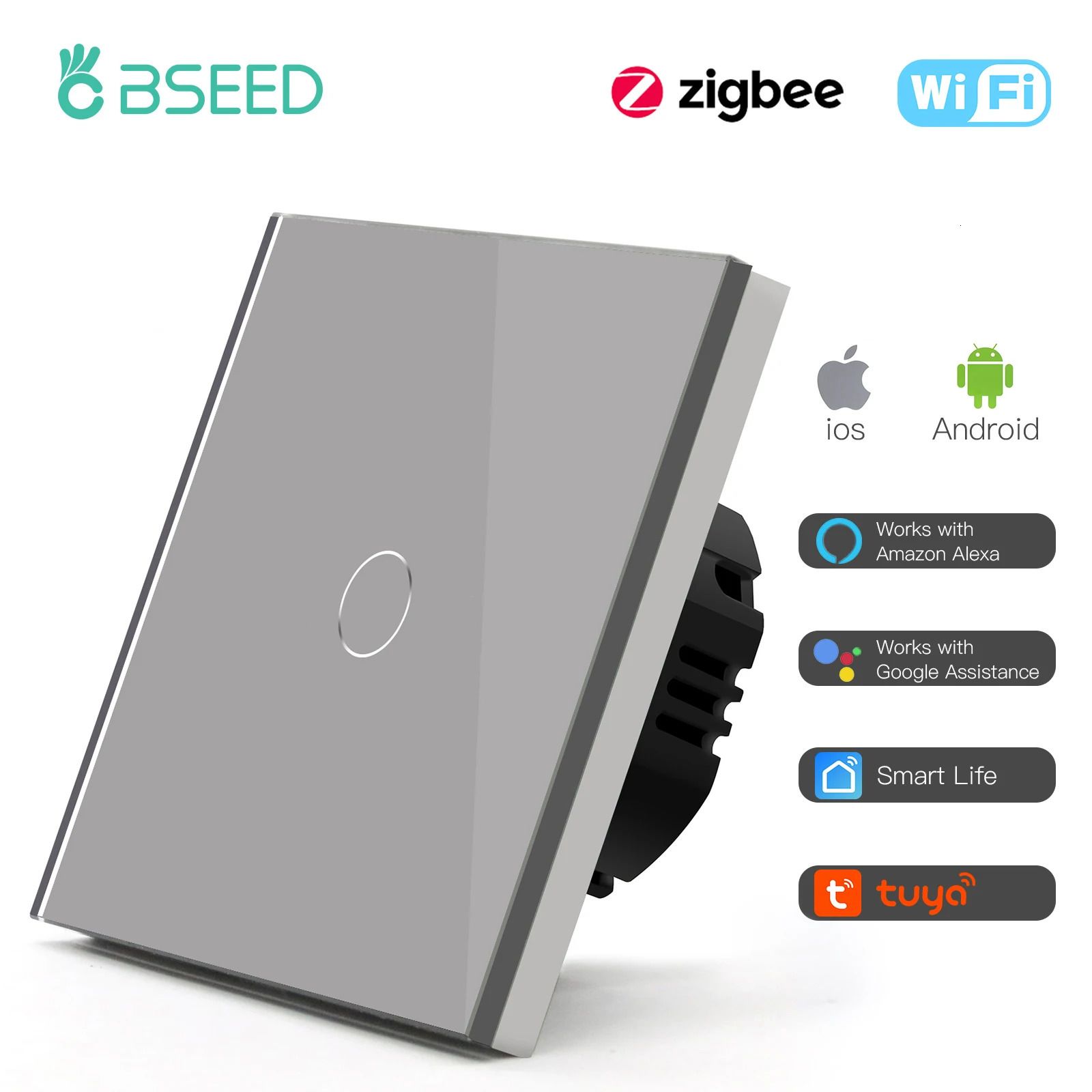 Wifi 1gang Gris-Zigbee