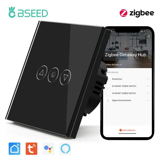 1Gang Black-Zigbee-EU Standard