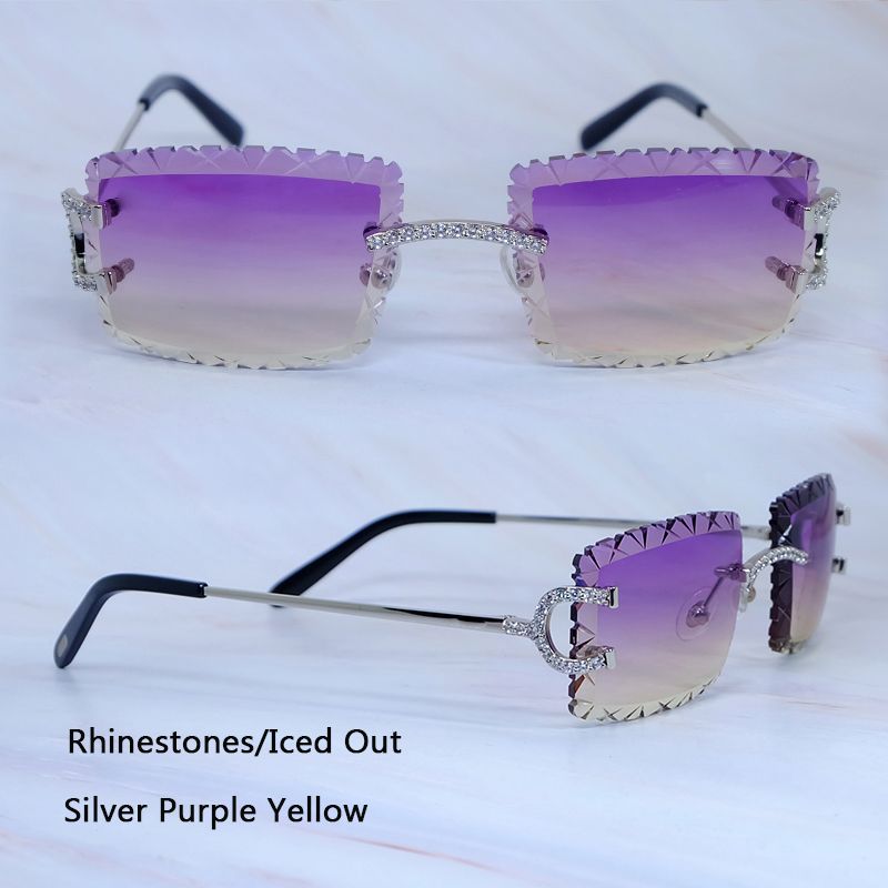 Rhinestones Silver Purple Yellow