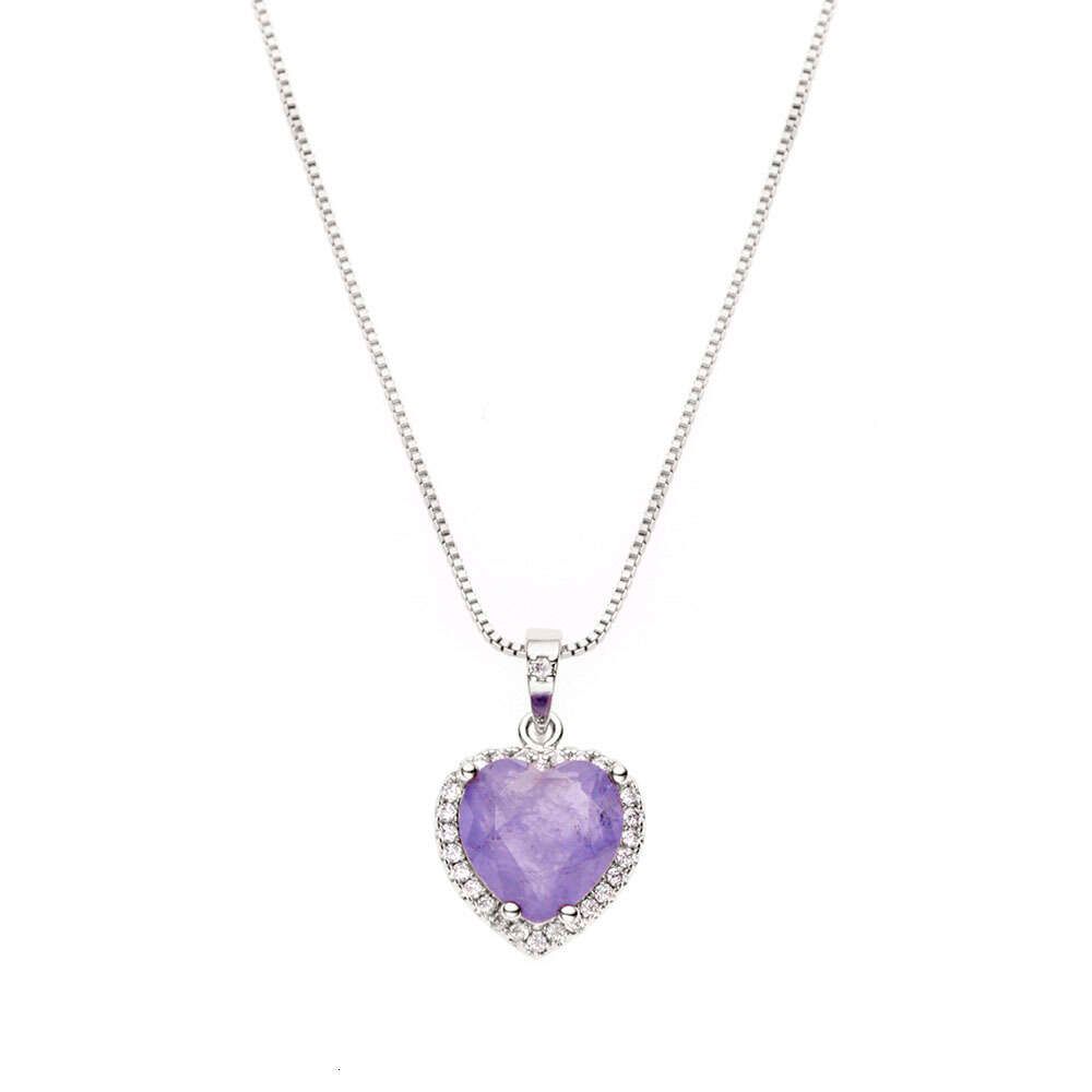 Silver Purple-Necklace-16inches