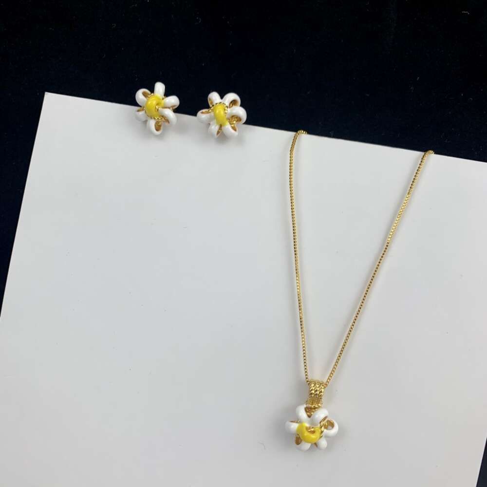Yellow And White Necklace