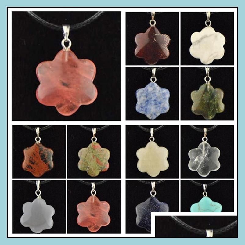 Randomly Send Flower Stone Necklaces