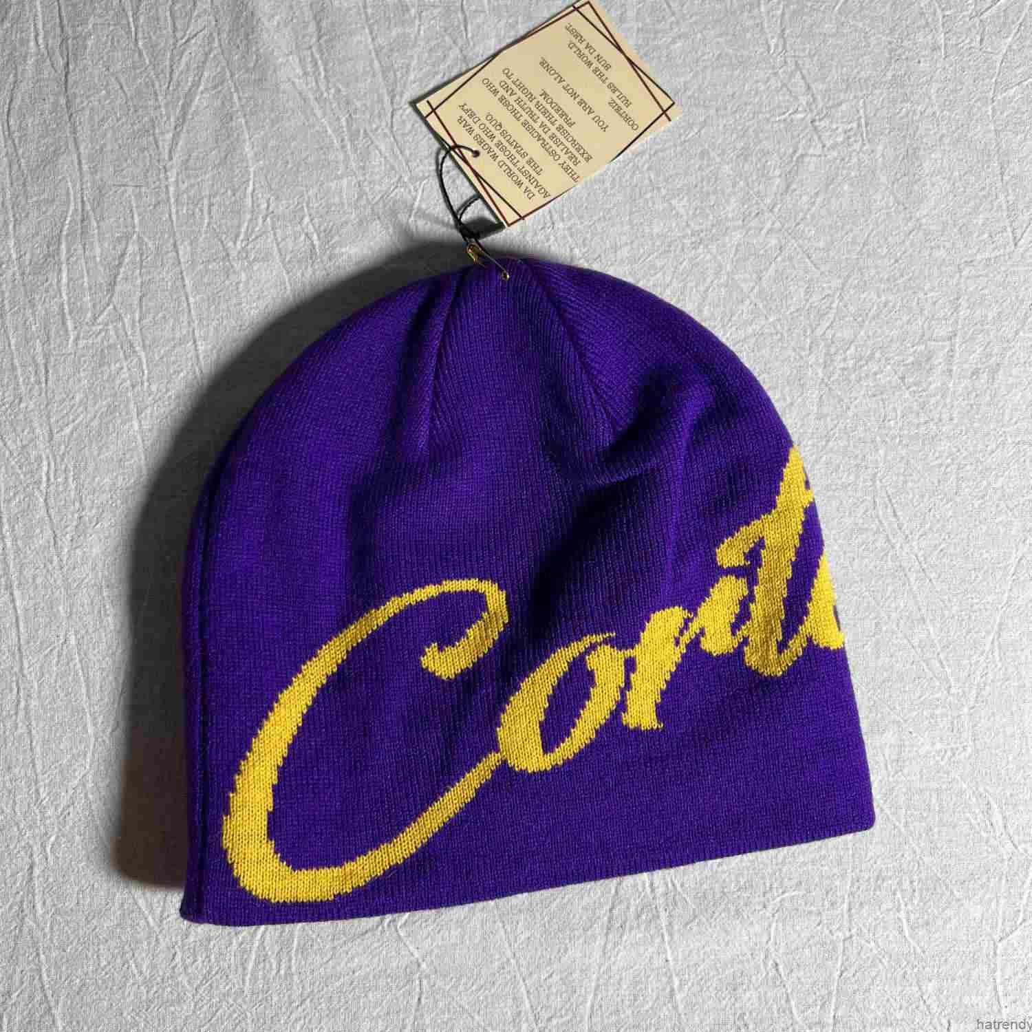 Purple yellow co font cold hat