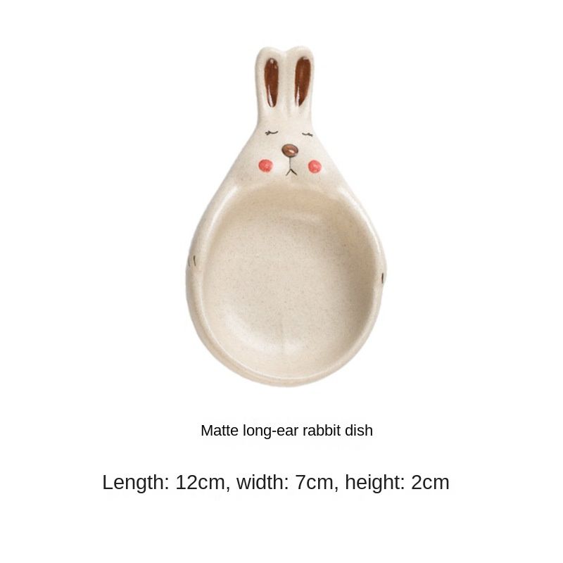 Matte rabbit dish with long ears