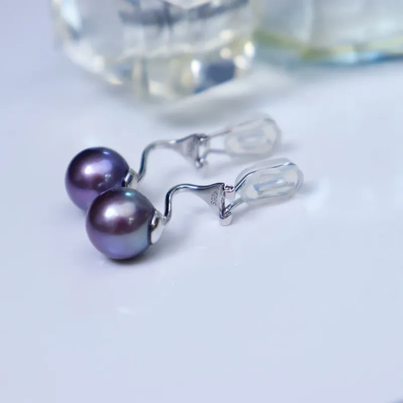 Pearl S925 Ear Clip Purple