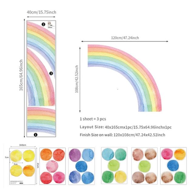 Mhalf Rainbow Dots-stof
