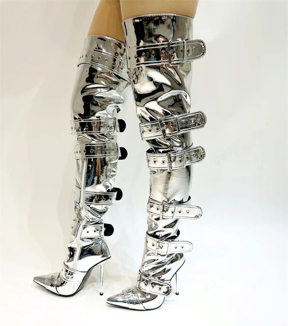 473Silvery Boots