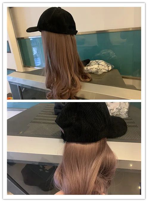 black hat purple wig
