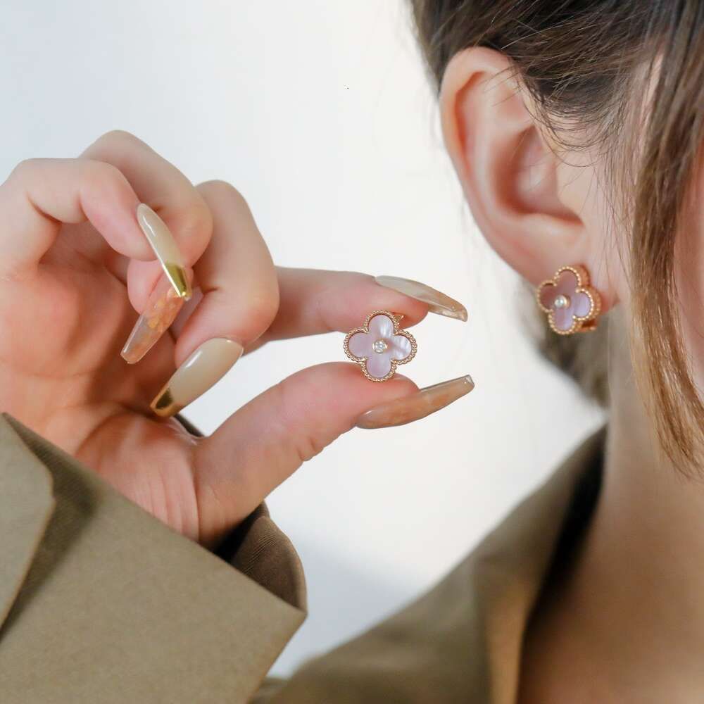 Boucles D'oreilles Dorées Fritillaria Diamo Rose