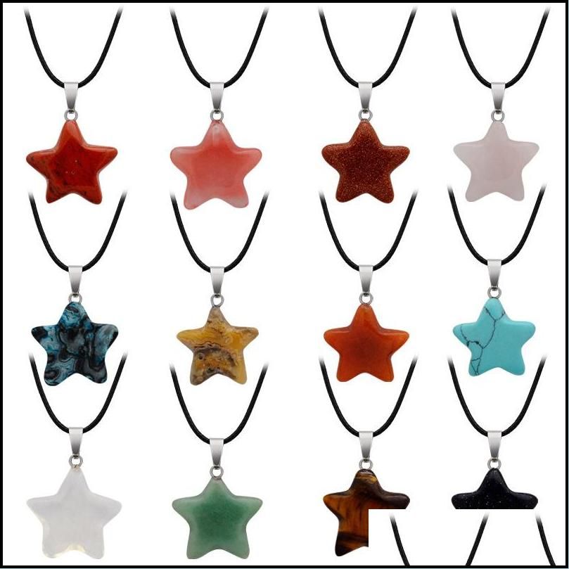 Star Stone Läderhalsband