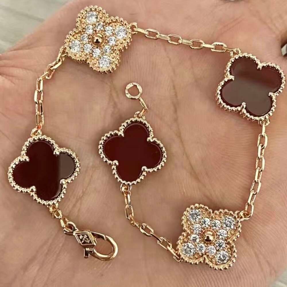 Bransoletka Clover Clover Red Diamond - Rose Gold